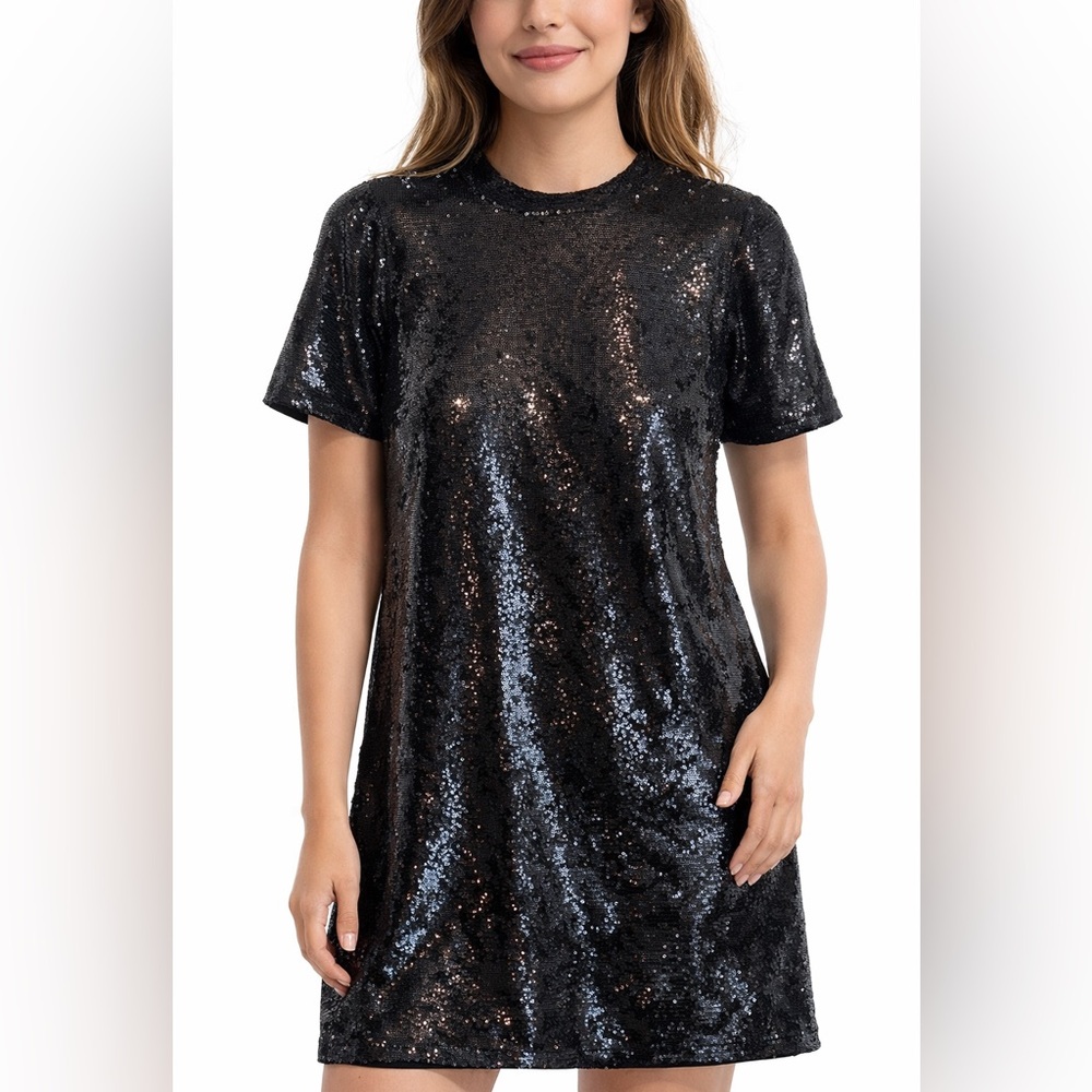 Michael Kors Black Sequin Shift Dress